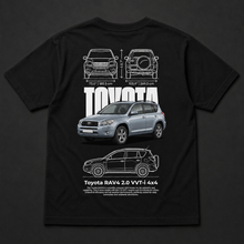 Polera negra Toyota RAV4 2.0 VVT-i 4x4 con diseño automotriz trasero
